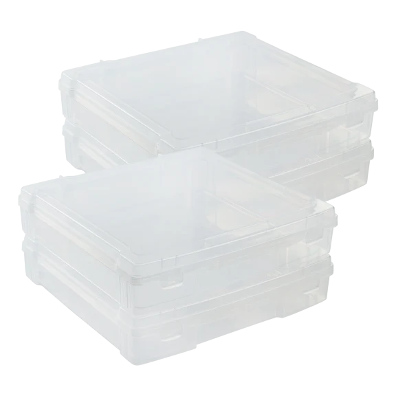 4-Pack: Novelinks 14"x14" Premium Plastic Stackable Storage Cases