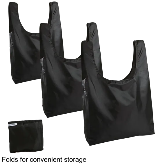 3-Pack: Fit & Fresh Grocery Totes with Pockets and Handles