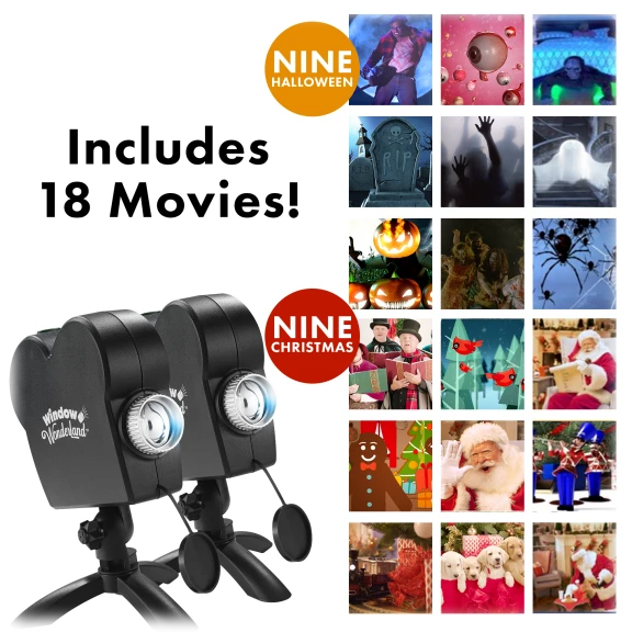2-Pack: Window Wonderland Deluxe Holiday Projectors