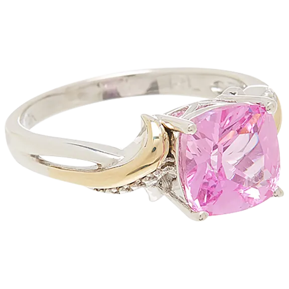 Edgewater Sterling Silver & 10K Yellow Gold Pink Sapphire Ring