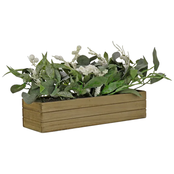 The Frosted-Berry Centerpiece in a Wooden Planter Box