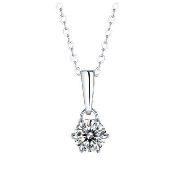 Stella Valentino 1.0 Carat TW Moissanite Drop Solitaire Pendant Necklace