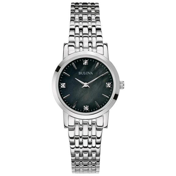 Bulova Quartz Classic Silver-Tone Ladies Watch in Stainless Steel