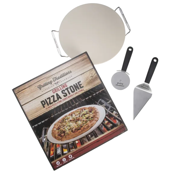 Grilling Traditions 4-Piece Pizza Stone Set