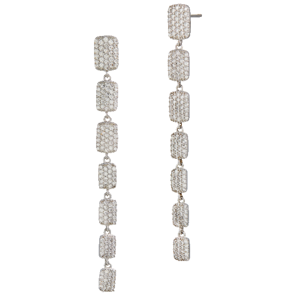 Savvy Cie Cubic Zirconia Tag Dangle Earrings