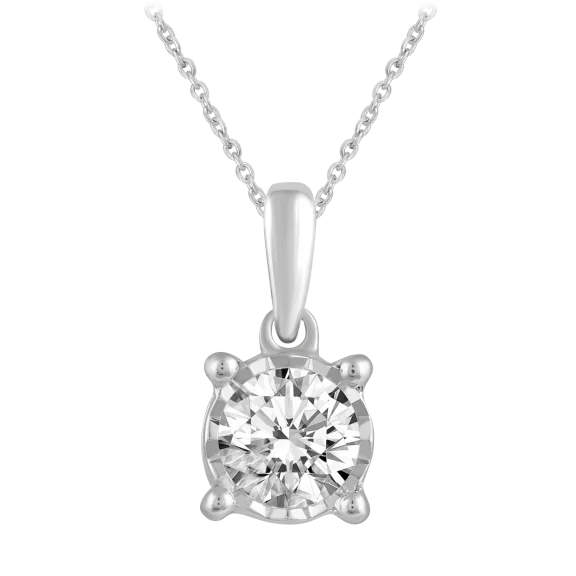 Prime and Pure .5 Carat Total Weight Pendant Necklace set in 925 Sterling Silver