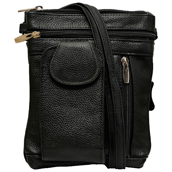 Steeltime NY Genuine Leather Crossbody Bag with External Phone Pouch