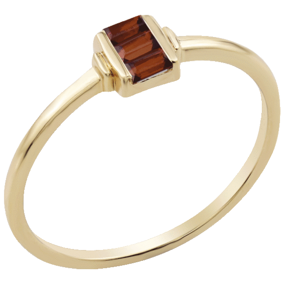 Gemistry Gold over Sterling Silver Genuine Stone Rectangle Ring