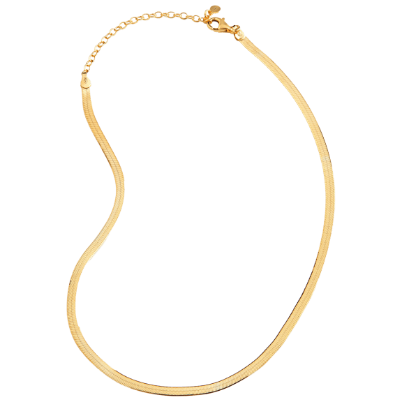 Savvy Cie Italian 18k Gold Plated 4mm Herringbone Necklace