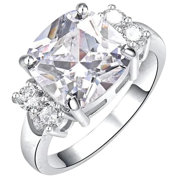 Hollywood Sensation White Gold Cushion Cut Ring