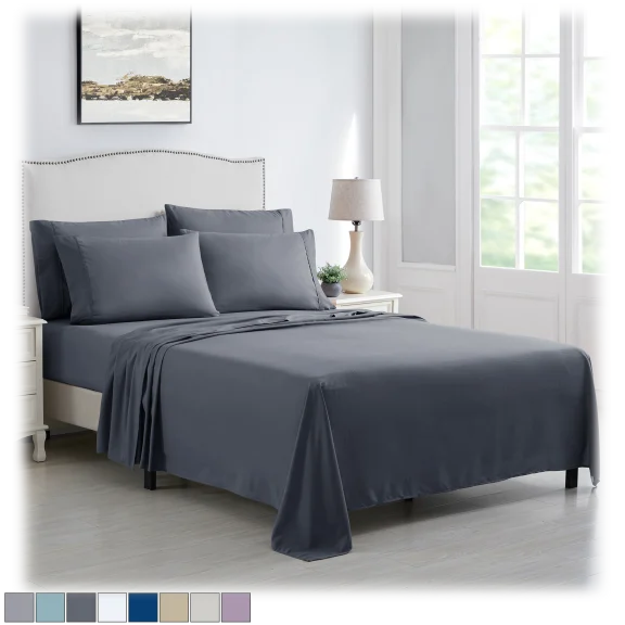 Bibb Home 6-Piece Ultra Soft Bamboo from Rayon Sheet Set