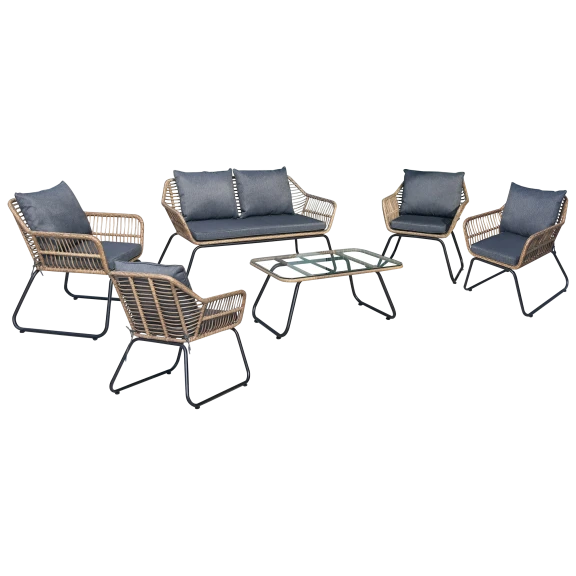 Dukap LUGANO 6 Piece Sofa Seating Set With Cushions