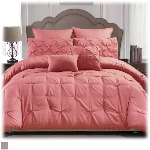 Home Maison Esmalinda Pintucked 7-Piece Queen Comforter Set