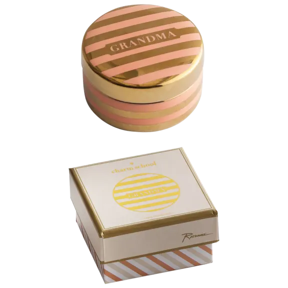 Giftable Porcelain and Gold Trinket Box with Sentiment "Grandma"