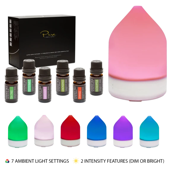 Pure Daily Care Diffuser and 6 Essential Oil Gift Set