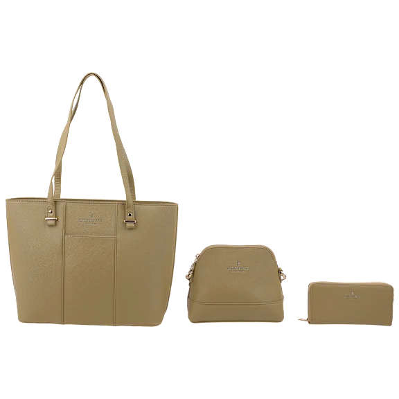 London Fog 3-Piece Vegan Leather Tote Set