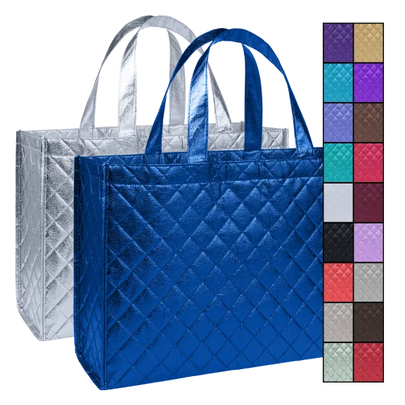 3-Pack: Joy Mangano Quilted Luxe Tote Bags