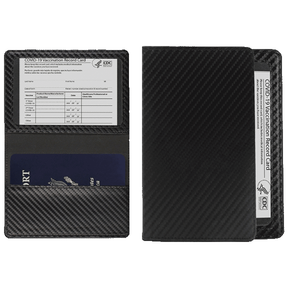 2-Pack: CDC Vaccination Card Holder and RFID Passport Organizer Holder