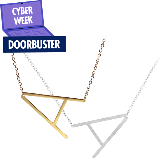 Pick Your 2-Pack: Savvy Cie 18K Gold Plated 1" Initial Necklace