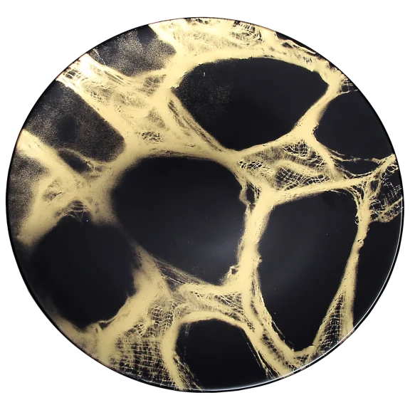 Classic Touch Black and Gold Marbleized Charger