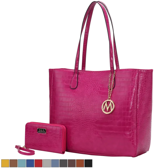 MKF Collection Sadie Oversized Tote Bag & Wristlet Set by Mia K
