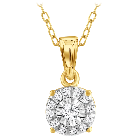 Diamond Muse 1/10 Carat TW Necklace with Diamond Composite Illusion Pendant