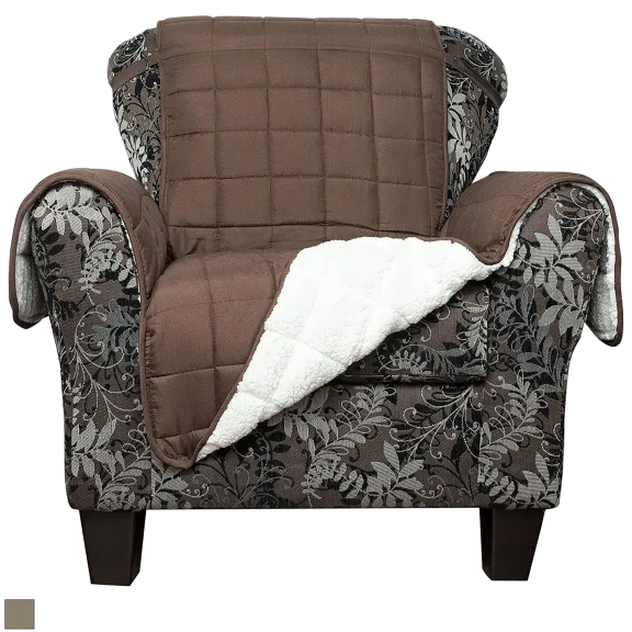 Quick Fit Jeremy Sherpa Reversible Waterproof Microfiber Furniture Cover