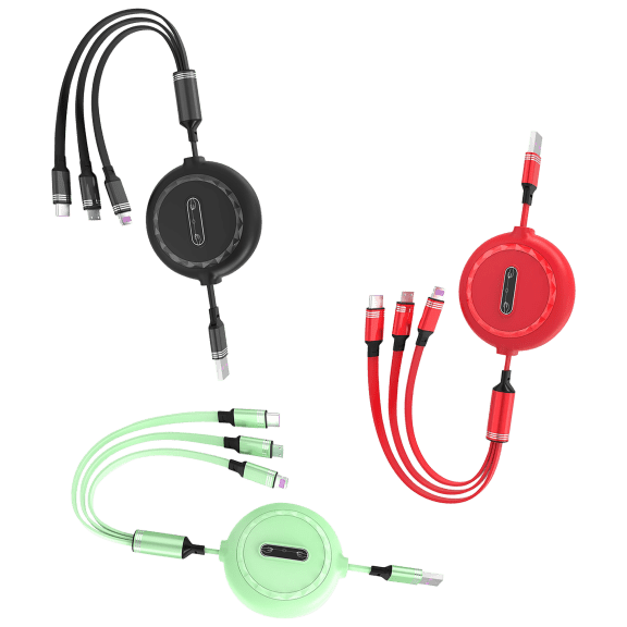 3P Experts Retractable 3-in-1 USB Charging Cable