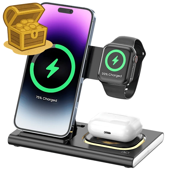 Gabba Goods 3-in-1 Foldable Wireless Charging Stand