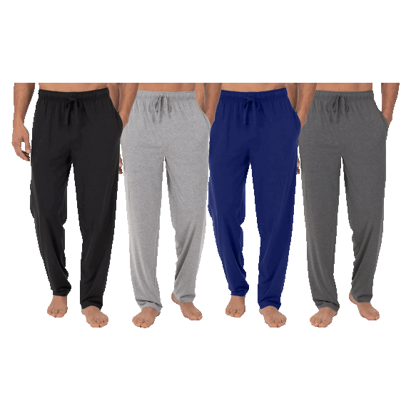 4-Pack: Men's Cotton Lounge Pants with Pockets