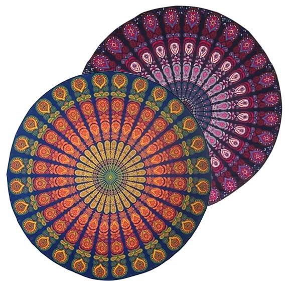 Round Chiffon Aztec Print Beach Throw