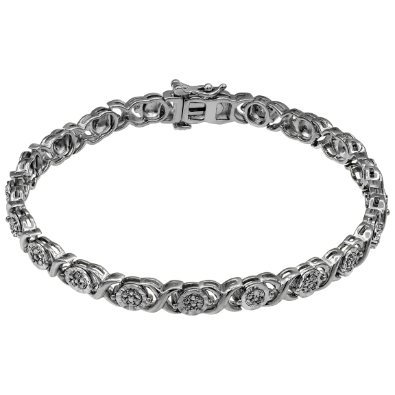 Kiran Jewels Sterling Silver 1/4ctw Diamond Bracelet