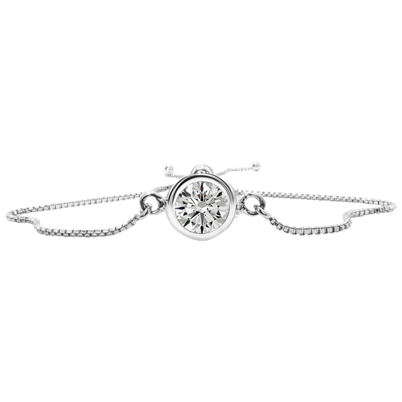 1 Carat TW Moissanite Bolo Bracelet In Sterling Silver (Adjustable 6"-9")