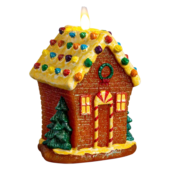 Unmatched 6" 3D Flame Christmas Cottage Candle