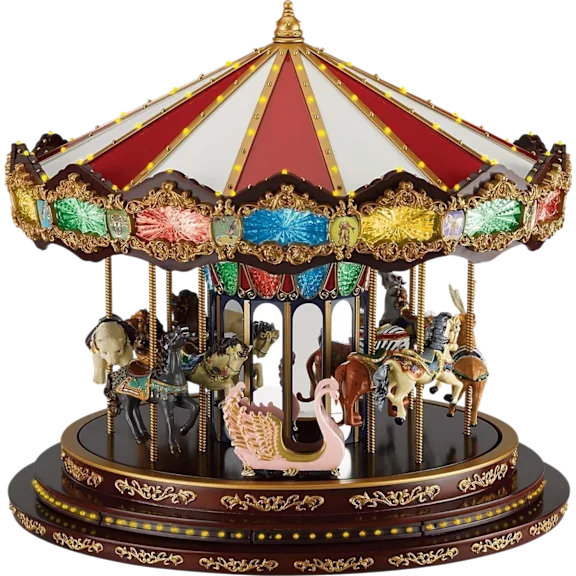 Mr. Christmas Marquee Deluxe Carousel Musical Animated Christmas Decoration