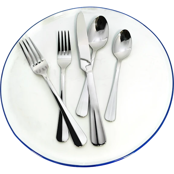 Kitchinox Georgetown 45-Piece Mirrored Stainless Flatware Set