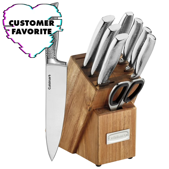 Cuisinart 10-Piece Stainless Steel Hammered Knife Block Set