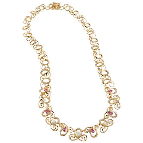 Savvy Cie 18K Gold Over Sterling Silver Lab Created Scallop Necklace