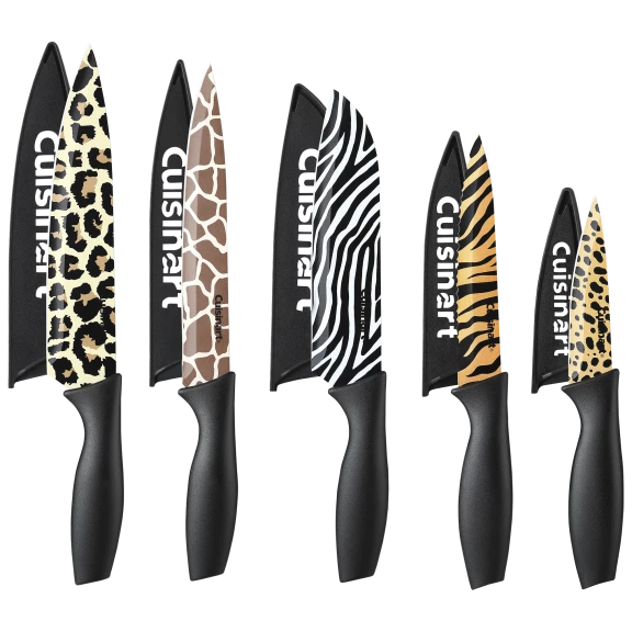 Cuisinart Advantage 5-Piece Animal Print Knife Set with Black Handles