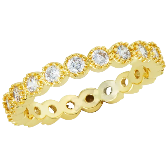Savvy Cie Cubic Zirconia Milgrain Eternity Band