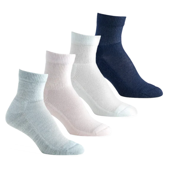 4-Pack The Comfort Sock Women's Quarter Crew Diabetic Socks