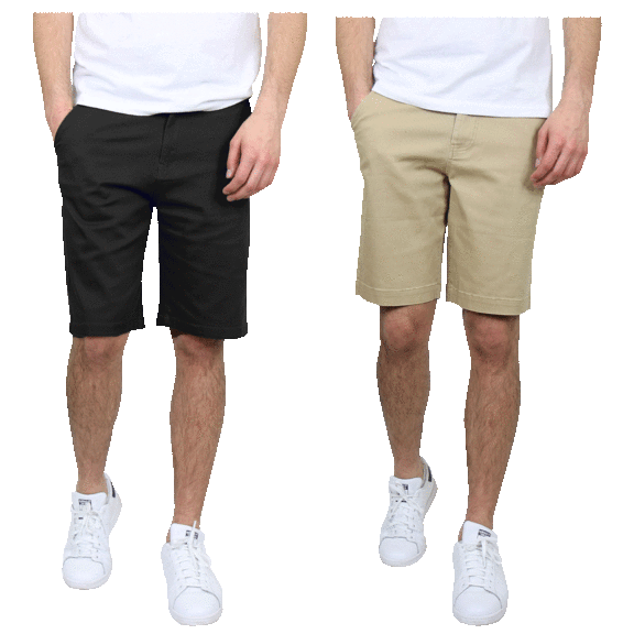 2-Pack: Men's Cotton Stretch Slim Fit Chino Shorts