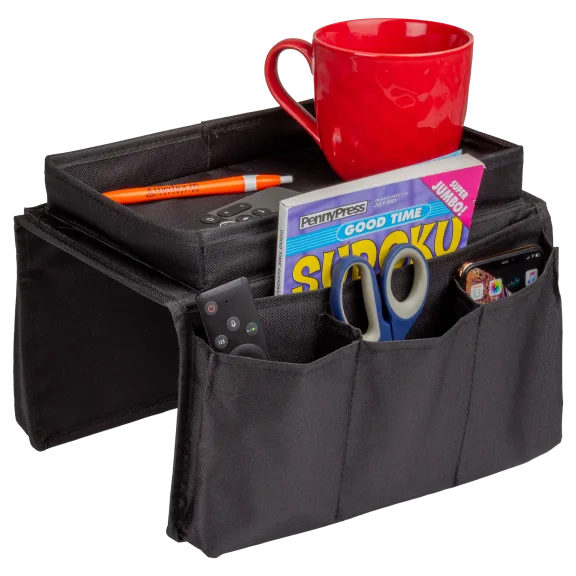 Armrest Sofa Caddy with 5 Pockets and Table Top