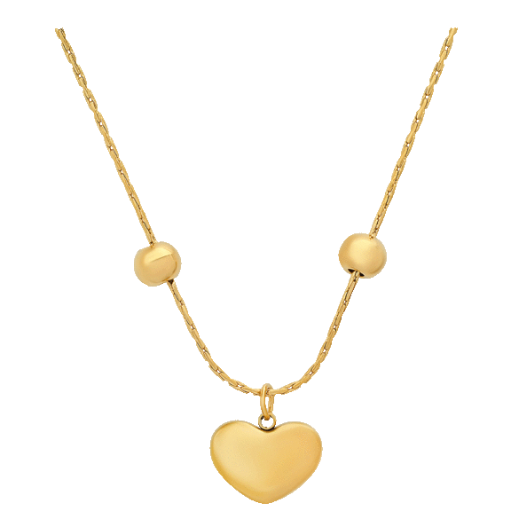 SteelTime Stainless Steel Plated Heart Pendant Necklace