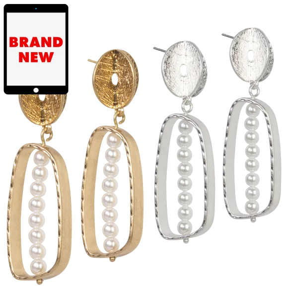 Marla Wynne Simulated Pearl Open Space Drop Earrings
