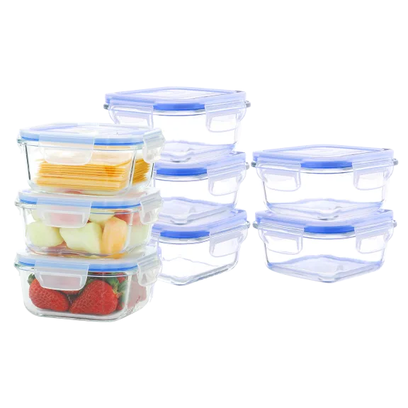 Kinetic Go Green 16-Piece Square Glass Food Storage Set (10oz)