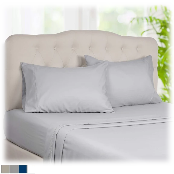 Bibb Home 1000 Thread Count Cotton Rich 4-Piece Sheet Set