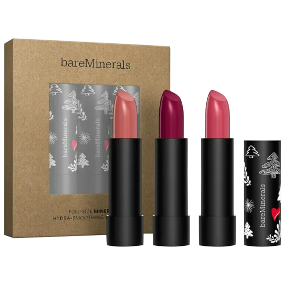 Bare Minerals 3-Piece Full-Size Mineralist Hydra-Smoothing Lipsticks