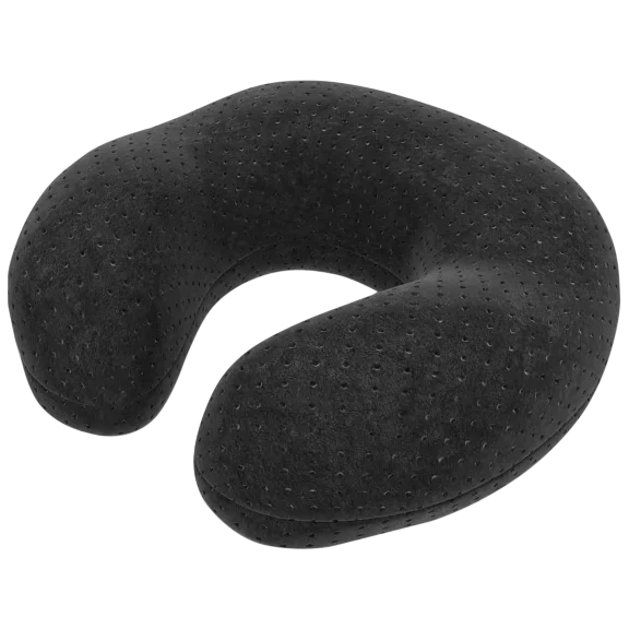 Bonmedico Flat Ergonomic Memory Foam Neck Pillow (Black)