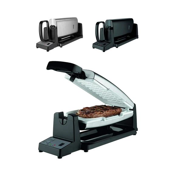 Oster 7-Minute Indoor Grill with DuraCeramic Coating and Digital Timer
